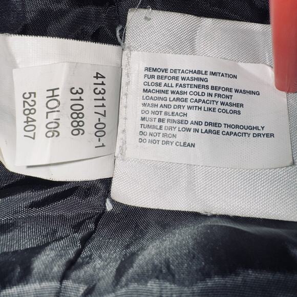 VTG Gap XS Navy Blue 2006 Y2K Down Puffer Jacket Detachable Hood Cropped Zip - Picture 12 of 12